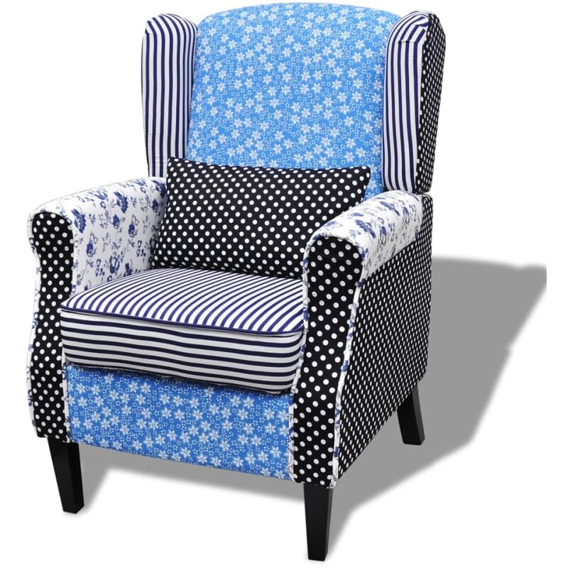 Vidaxl - Sessel Stoff Blau Weiß - Mehrfarbig