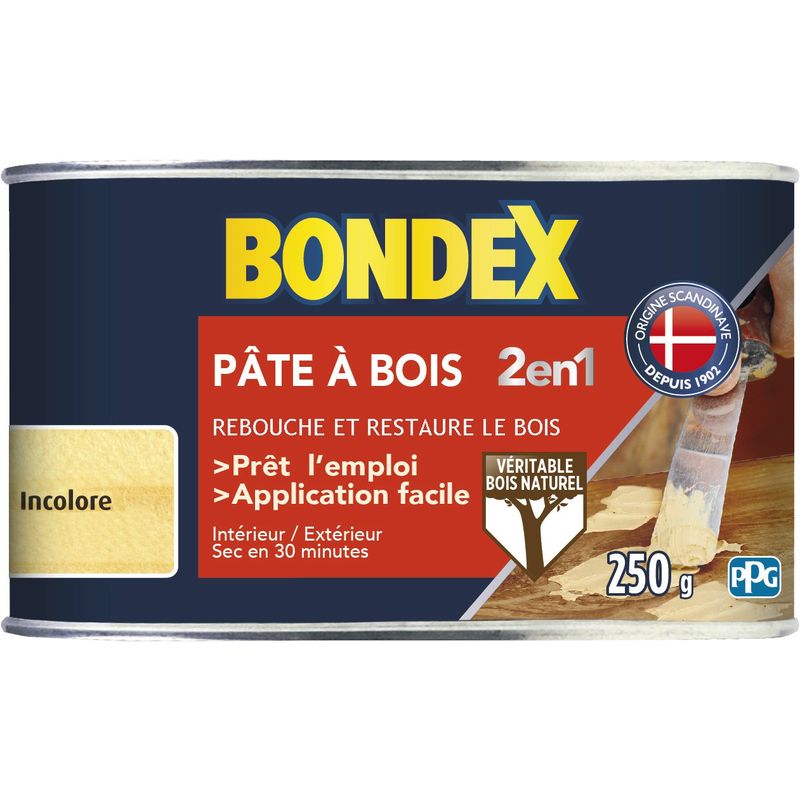Bondex - Pâte à bois naturel 250gr