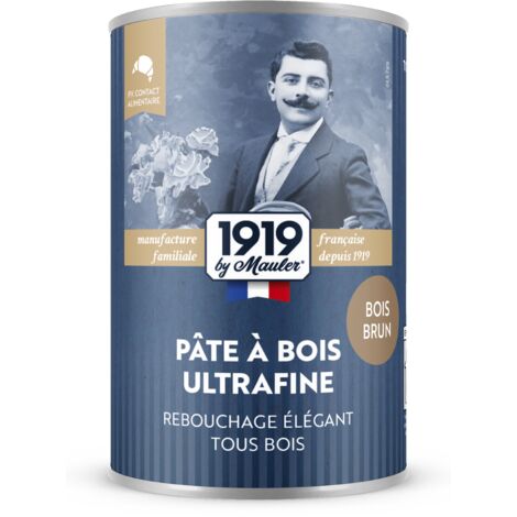 Pâte à bois parquet & tous bois - 350g Bois Brun - PV contact alimentaire - Pâte à bois ultrafine 1919 by Mauler