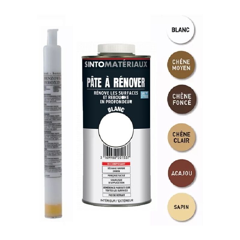 Sinto - Pâte à rénover + Tube durcisseur sa - Chêne Clair - Cartouche de 0.8L 1.5 Kg - 820173