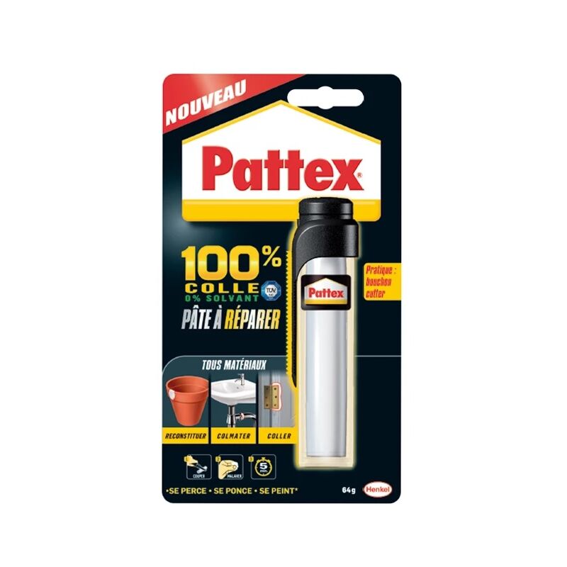 Pattex - Mastic à réparer Epoxy tube de 64g 2668475 - Blanc