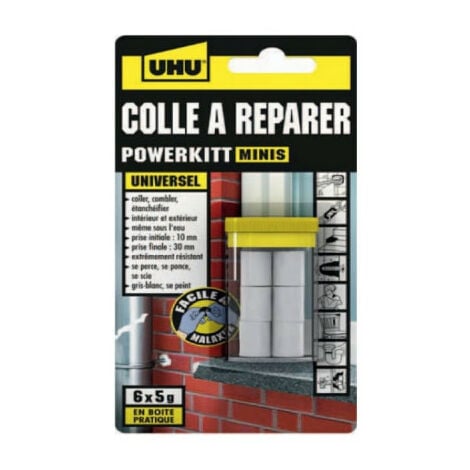 Pâte à réparer UHU tous matériaux boîte minis - 6x5g - 37745 - Noir