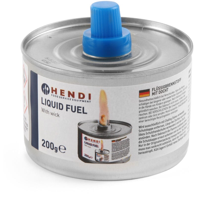 Pâte combustible pour chauffe-plats, boîte avec mèche, 200ml, lot de 24 pcs. -Hendi 193686