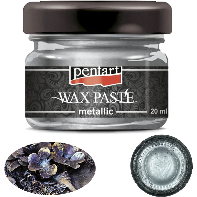 Pâte de cire MÉTALLIQUE Pentart ARGENT brillant argenté opaque décoratif 20ml