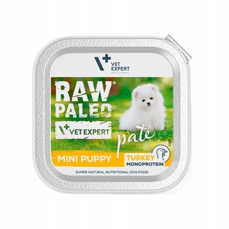 Pâté de dinde cru paléo VetExpert pour mini-chiots, 24 x 150 g