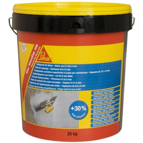 Pâte de ragréage murale d'épaisseur 0,3 à 5mm - SIKA ViscoCim 105 - Gris clair - 25kg