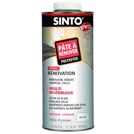 Pâte MATERIAUX spécial rénovations en boite - 1.47 kg - blanc - SINTO
