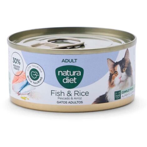 Pâté Natura Diet CAT Adulte Poisson et Riz, boîte de 85 g x24