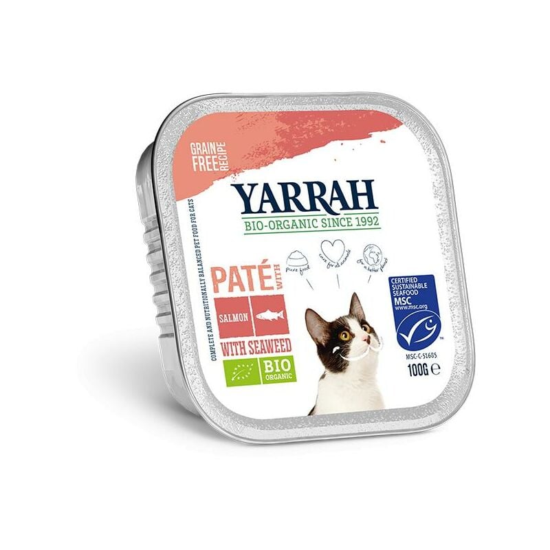 

Paté con Salmón para Gatos Bio 100 g - Yarrah