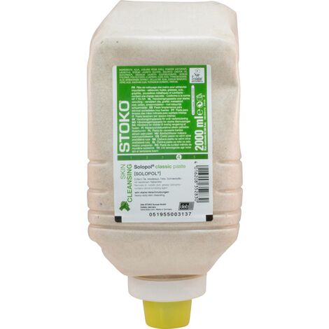 Pâte pour le nettoyage des mains 33282 – 2 l – Élimination des salissures extrêmes – Avec Aloe Vera et sans solvant – Stoko