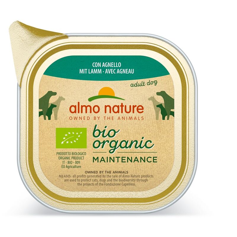 Almo Nature Chien Adult Bio Organic Maintenance Agneau - Barquette, 300 g