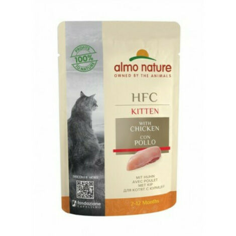Pâtée pour chaton Almo Nature HFC Kitten - Lot de 6 pochons 55 g Poulet