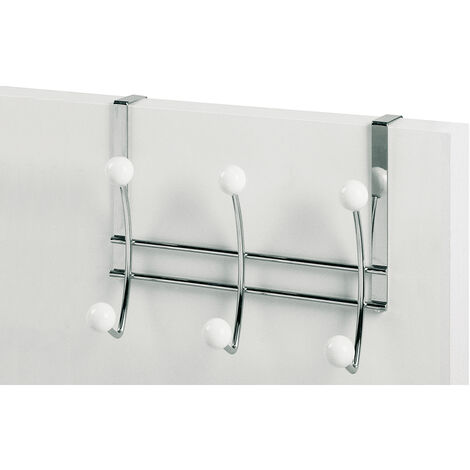 patère 3 têtes double twin chrome blanc