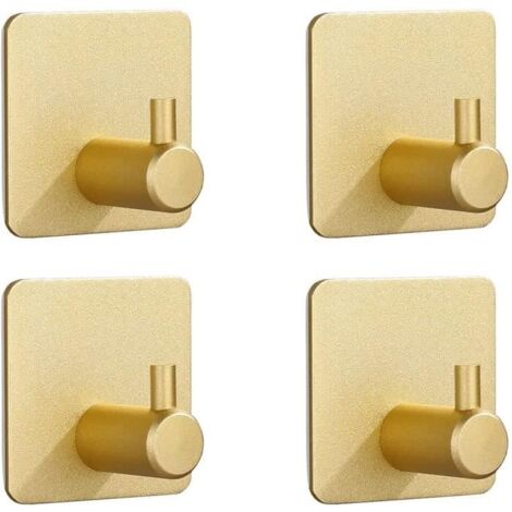 Patère - 3M - Crochet Adhésif Mural - Acier Inoxydable 304 - Or - 4 Pcs