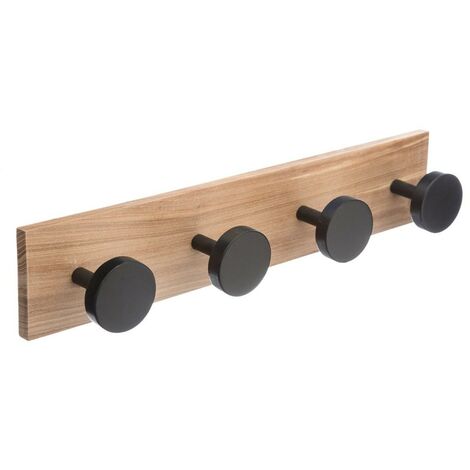 Patère 4 têtes rondes noires