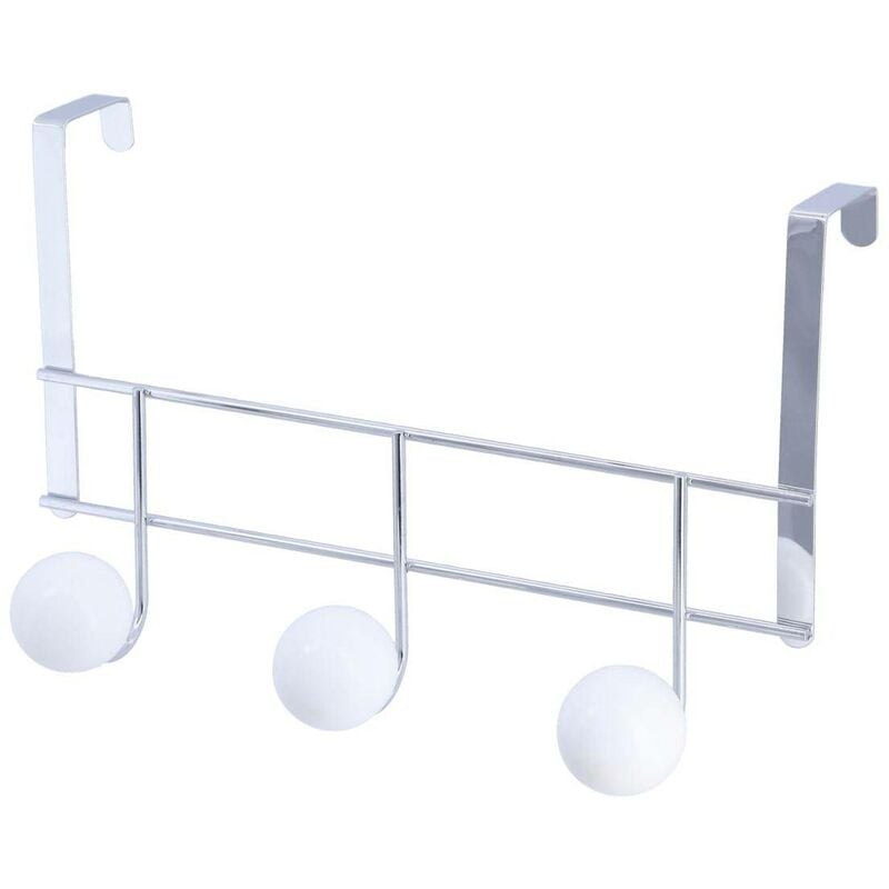 Patere metal 3 boules resine blanche gros diametre - chrome blanc Tendance