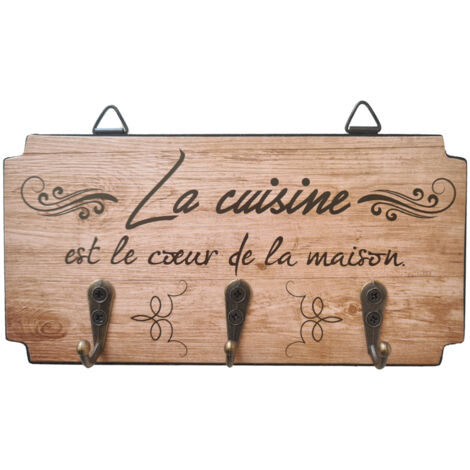 Patère à torchons 3 crochets la cuisine coeur