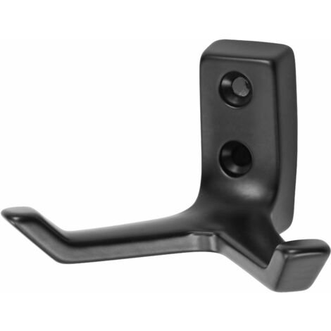 Patère arrondie double noire - Par pièce