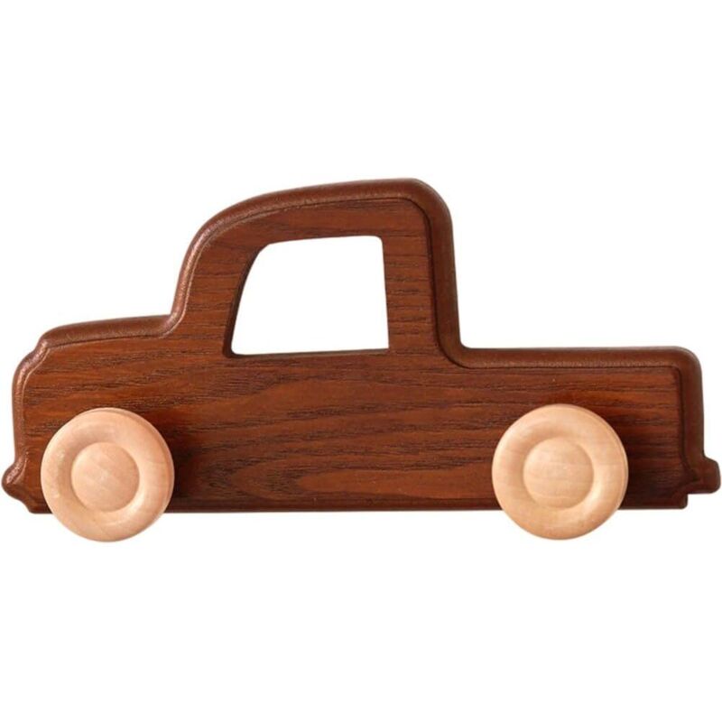Patère bois enfants – forme voiture – auto-adhésif – chapeaux/serviettes – déco