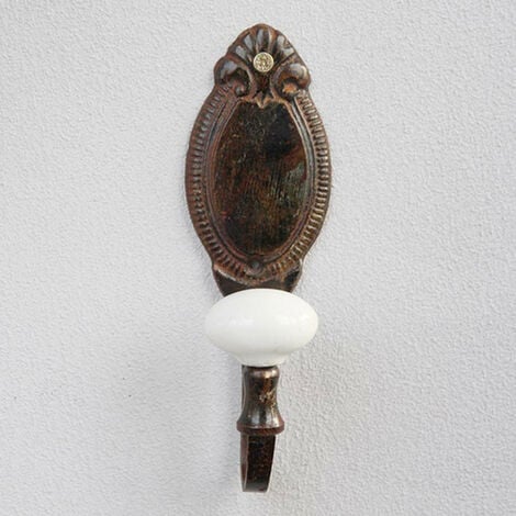 CHEHOMA Patère camée fonte marron 15x4x5cm