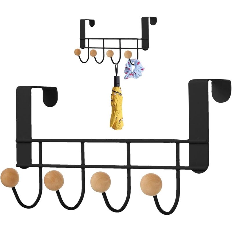 Patère De Porte À Suspendre 4 Crochets, Porte Manteau Pour Porte Sans Percage, Suspension Porte Manteau, Porte-serviettes Organisateur De Salle De