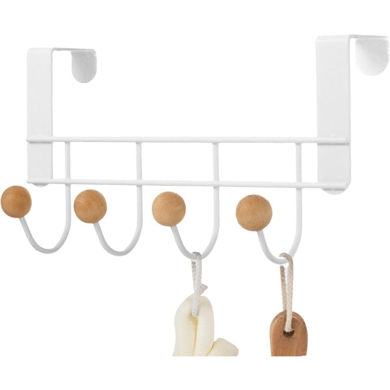 Patère De Porte À Suspendre 4 Crochets, Porte Manteau Pour Porte Sans Percage, Suspension Porte Manteau, Porte-serviettes Organisateur De Salle De