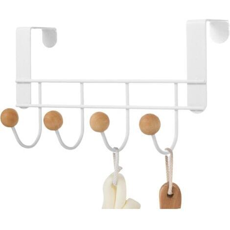 Patère De Porte À Suspendre 4 Crochets, Porte Manteau Pour Porte Sans Percage, Suspension Porte Manteau, Porte-serviettes Organisateur De Salle De Bain