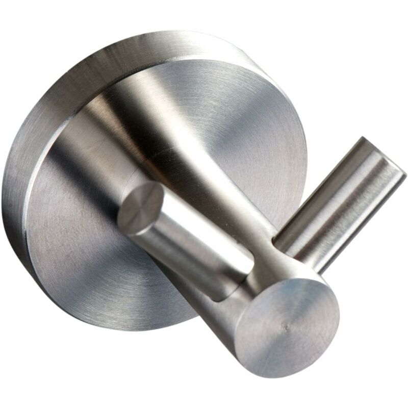 Jusch - Patère de salle de bain, patère, acier inoxydable 304, murale (argent brossé)