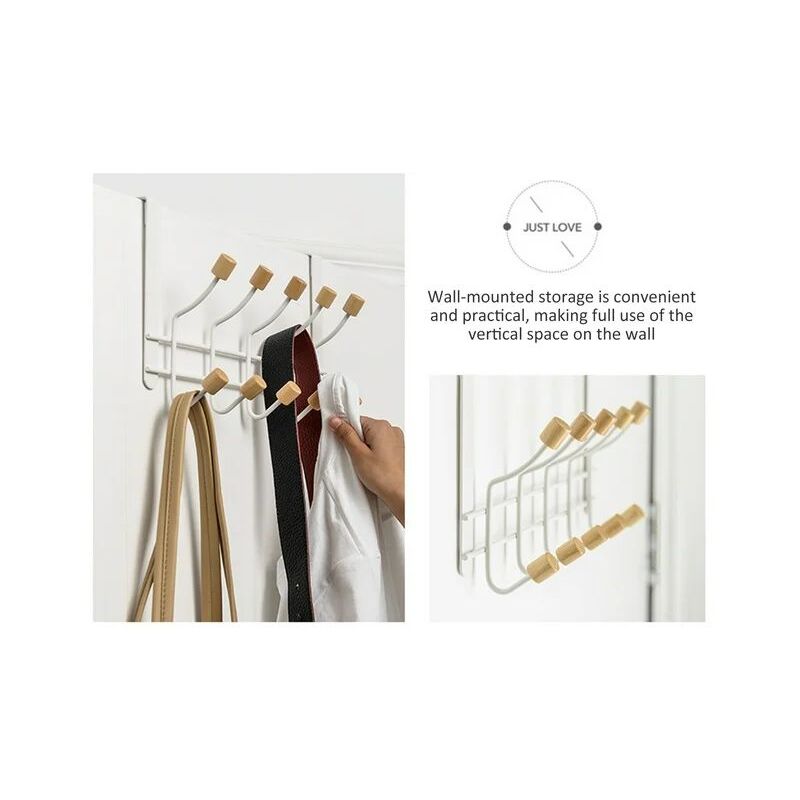 Patère de salle de bain,Accroche-porte de garde-robe de salle de bain et chambre à coucher avec 10 crochets Rapanda