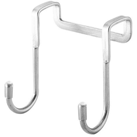 Patère double en forme de S pour suspendre les manteaux à une porte, cintre pour vêtements de chambre, acier inoxydable, couleur argent.