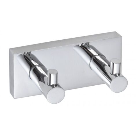 Patère double murale BETA en laiton chromé 12 x 5,5 x5 cm