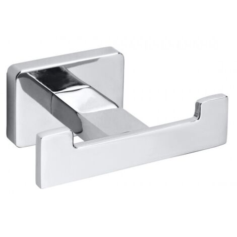 Patère double murale de douche en zinc NIKI 8,4 x6 x3,6 cm