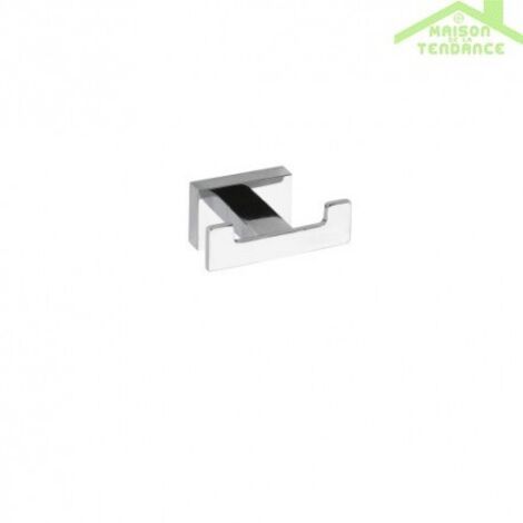 Patère double murale laiton chromé PLAZA 3,5x8x5 cm