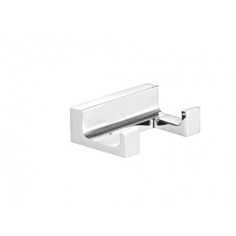 Patère double NIL en laiton chromé 6x4,2x2,1 cm