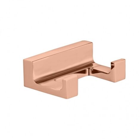 Patère double NIL en laiton rose gold poli 6x4,2x2,1 cm