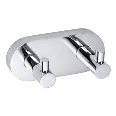Patère double OMEGA laiton chromé 12x5,5x5 cm
