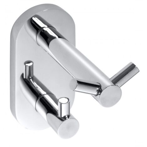 Patère double OMEGA laiton chromé 5,5x12x9 cm