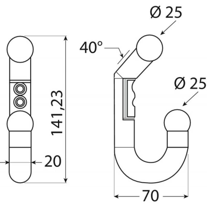 Patère double Parkid + pièce de fixation + visserie bois finition orange Wattelez