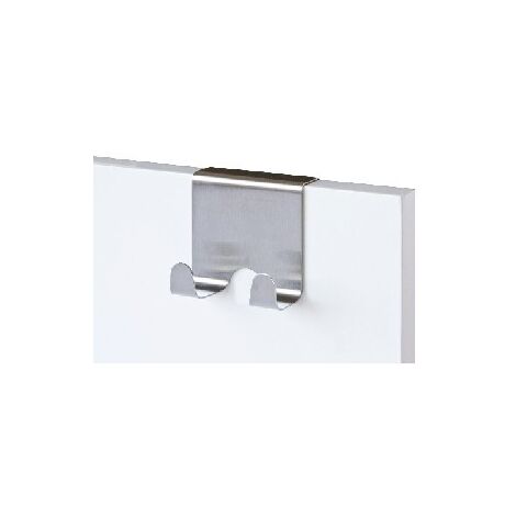 Patère double pour porte Argent 19.5 cm
