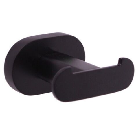Patère double YUKON en laiton noir mat 6 cm