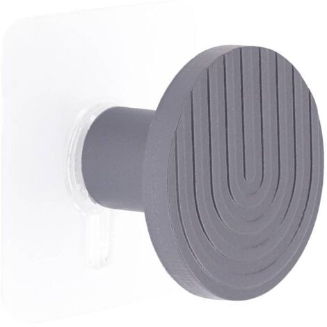 Patere en bambou bois grave d 5cm sur sticker - gris - Tendance