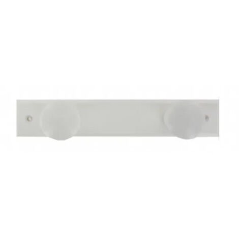 Patère en hêtre blanc à 2 têtes, L. 225 x H. 42 x P. 60 mm