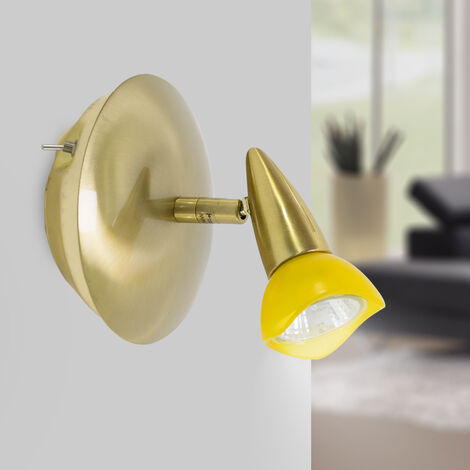 Patère en laiton brossé Applique murale 1 Spot orientable et inclinable 50W