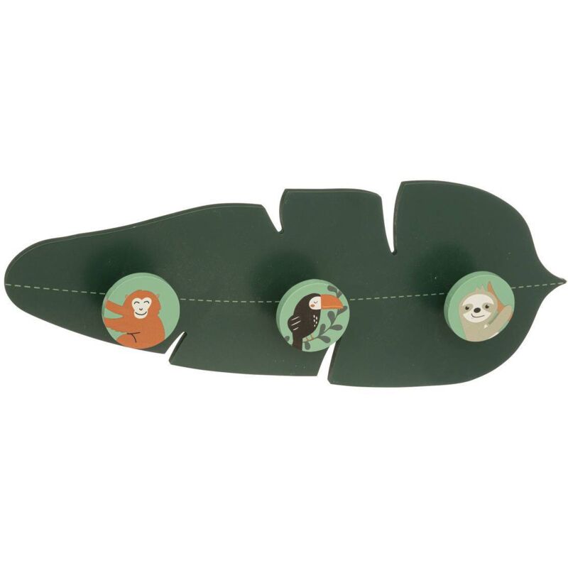 Patére enfant Feuille vert cèdre 3 patères - Atmosphera créateur d'intérieur