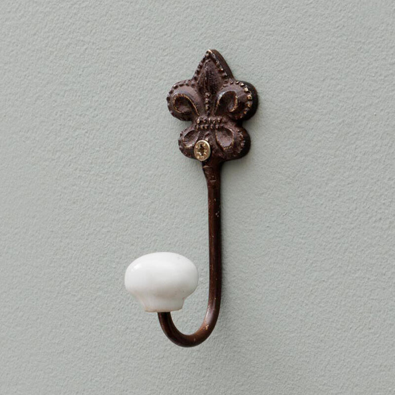 Patère fleur de Lys fer brun 10x4cm