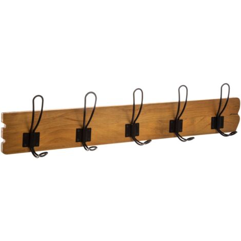 Patère Loft pin 5 crochets - Atmosphera créateur d'intérieur - Marron