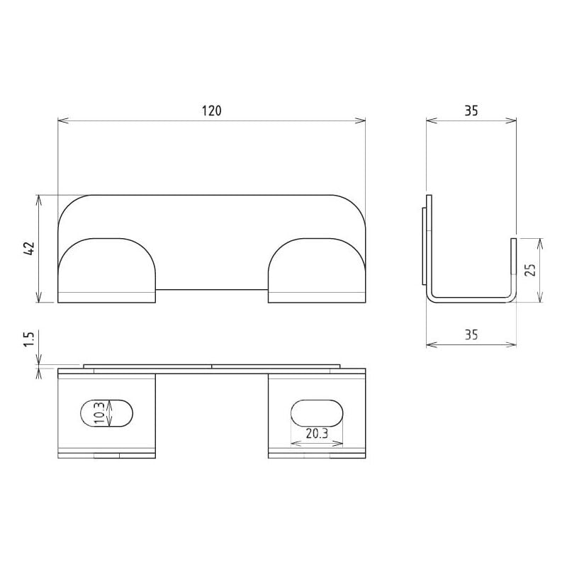 Devismes - Patère magnétique double blanc RAL9016 12180/9016