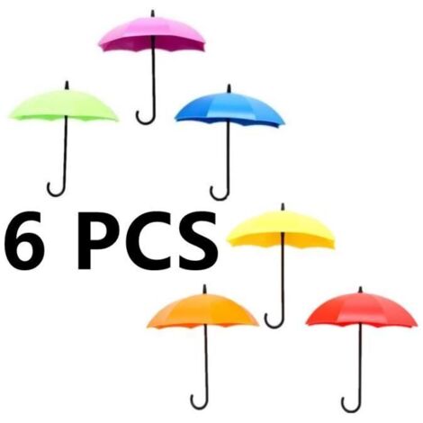 Patère - Marque - Crochet pour clés originales - Crochets adhésifs muraux décoratifs - Lot de 6 unités