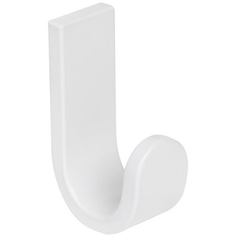Patère MATERIA en aluminium brillant éloxé Blanc - 3 x 4,6 x h8 cm - avec adhésif 3M - Koh-I-Noor