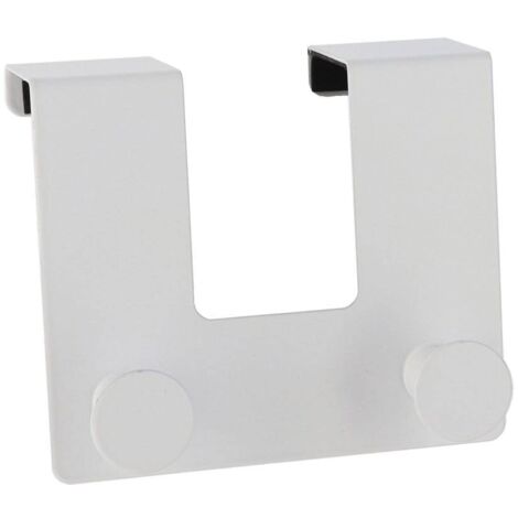 Patere metal 2 crochets  pour porte - blanc - Tendance